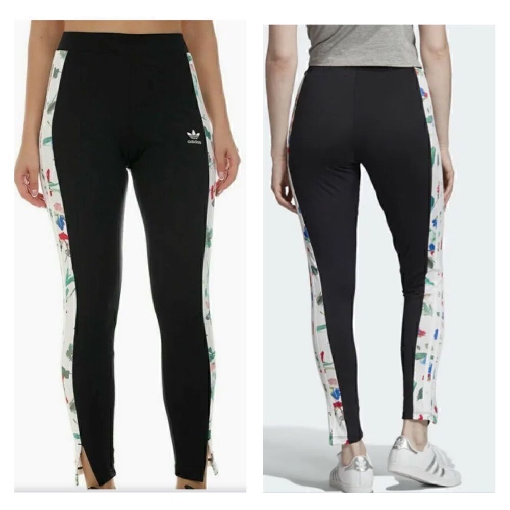 Adidas all over print tights floral leggings M/28*‎ - Picture 2 of 10